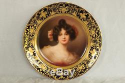 Royal Vienna Style Porcelain Graziella Portrait Cabinet Plate 100% Hand Painted