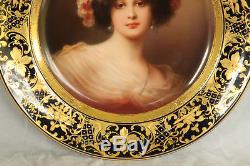 Royal Vienna Style Porcelain Graziella Portrait Cabinet Plate 100% Hand Painted