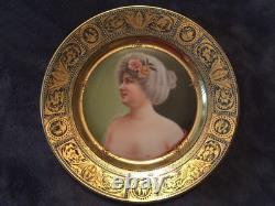 Royal Vienna porcelain Portrait Plate. Signed. Beehive mark. Hand Painted