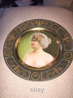 Royal Vienna porcelain Portrait Plate. Signed. Beehive mark. Hand Painted