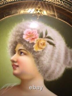 Royal Vienna porcelain Portrait Plate. Signed. Beehive mark. Hand Painted