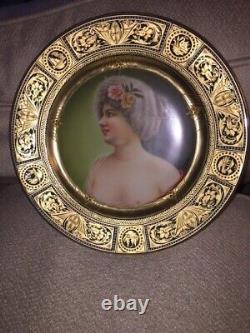 Royal Vienna porcelain Portrait Plate. Signed. Beehive mark. Hand Painted