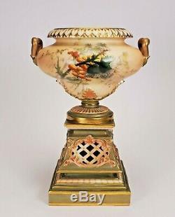 Royal Worcester Blush Porcelain Hand Painted Urn