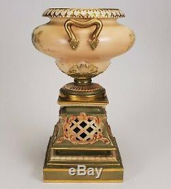 Royal Worcester Blush Porcelain Hand Painted Urn