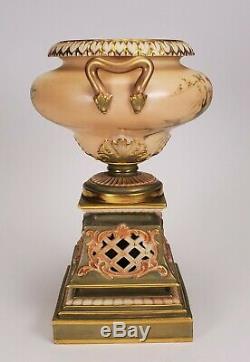 Royal Worcester Blush Porcelain Hand Painted Urn