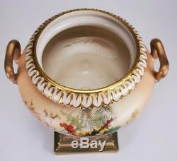 Royal Worcester Blush Porcelain Hand Painted Urn