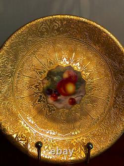 Royal Worcester Gilded Hand Painted Fruit Plate. Cabinet Plate. Signed Freeman