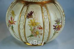 Royal Worcester Hand Painted English Porcelain Centerpiece with12 Floral Sections