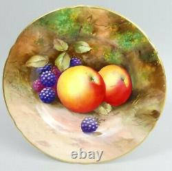 Royal Worcester Hand Painted Soft Fruit Porcelain Signed Cabinet Plate C. 1939