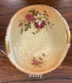 Royal Worcester Porcelain Basket Hand Painted With Roses G441