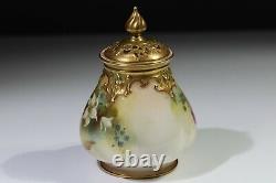 Royal Worcester Pot Pourri vase, hand painted Hadley Rose c. 1913