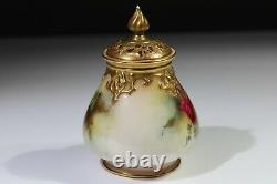 Royal Worcester Pot Pourri vase, hand painted Hadley Rose c. 1913