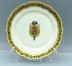 Russian Armorial Porcelain Cabinet Plate BOYER Feuillet RARE Royal Monogram RARE