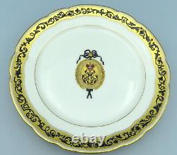 Russian Armorial Porcelain Cabinet Plate BOYER Feuillet RARE Royal Monogram RARE