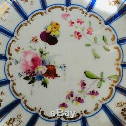 SET of 8 antique COALPORT handpainted FLOWERS floral sprays porcelain PLATE 775