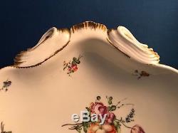 SEVRES PORCELAIN Hand-Painted Shell Shaped Dish Double L Mark 1772 VINCENNES