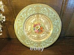 STUNNING ROYAL WORCESTER hand painted SIGNED GILT/FLORAL ASPREYS CABINET PLATE A