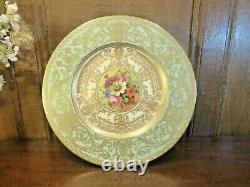 STUNNING ROYAL WORCESTER hand painted SIGNED GILT/FLORAL ASPREYS CABINET PLATE A