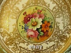 STUNNING ROYAL WORCESTER hand painted SIGNED GILT/FLORAL ASPREYS CABINET PLATE A