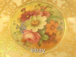 STUNNING ROYAL WORCESTER hand painted SIGNED GILT/FLORAL ASPREYS CABINET PLATE A