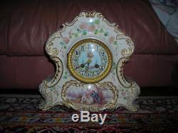 Sale! Hand Painted Antique Mac Donald Baltimore French Porcelain Clock 12x11x6