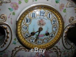 Sale! Hand Painted Antique Mac Donald Baltimore French Porcelain Clock 12x11x6