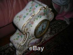 Sale! Hand Painted Antique Mac Donald Baltimore French Porcelain Clock 12x11x6