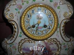 Sale! Hand Painted Antique Mac Donald Baltimore French Porcelain Clock 12x11x6