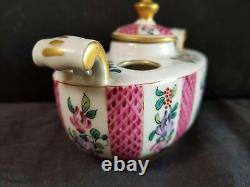 Samson Paris French Porcelain Inkwell Hand Painted Gilt Boat Shaped c. 1900