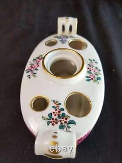 Samson Paris French Porcelain Inkwell Hand Painted Gilt Boat Shaped c. 1900