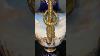 Sapphire Elegance Hand Painted Porcelain Vase With Exotic Motif