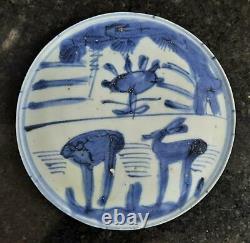 Scarce Ming Kraak Porcelain'Two Deer' Tea Pot Stand C 1625 Wanli Shipwreck N3