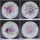 Set Of 11 Antique 19th C Dresden Germany Hand Painted Porcelain Floral Plates