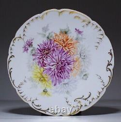 Set of 11 Antique 19th c DRESDEN Germany Hand Painted Porcelain Floral Plates