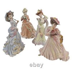 Set of 4 Hand Painted Wedgwood Four Seasons Figurines Designed By Shirley Curzon