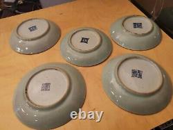 Set of 5 Chinese Hand painted Erotic Porcelain Plates 19th Century Canton