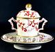 Sevres France Hand Painted Mustard Condiment Porcelain Jar & Plate Antique