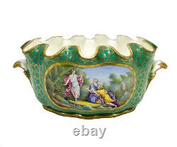 Sevres France Hand Painted Porcelain Monteith Bowl, 19th Century