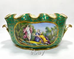 Sevres France Hand Painted Porcelain Monteith Bowl, 19th Century