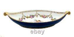 Sevres France Porcelain Hand Painted Sauce Boat, circa 1900. Cherubs