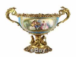 Sevres French Porcelain Centerpiece Bowl Hand Painted Figural Late 19th Century