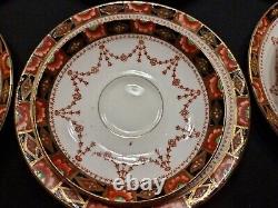 Sevres Imari Pattern Tea Set, Hand Painted Flowers, Raised Gold C. 1850 Very Rare