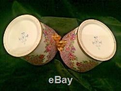 Sevres Matched Pair of Porcelain Hand-Painted Jardiniere or Cache Pots