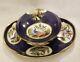Sevres Porcelain Bowl, Lid, Tray Hand Painting Decoration Withexotic Birds 18-19c