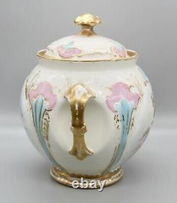 Sevres Porcelain France Handpainted lidded Jar with Bows and Basket Cherubs