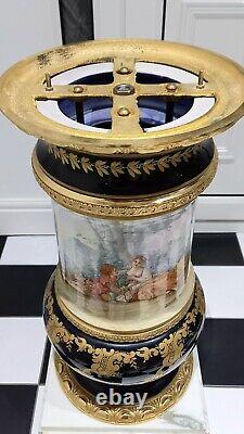 Sevres Style Porcelain & Marble Hand Painted P. Pecchioli Pedestal