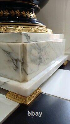 Sevres Style Porcelain & Marble Hand Painted P. Pecchioli Pedestal