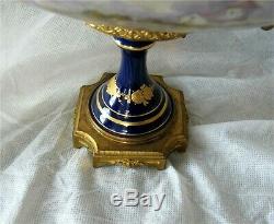 Sevres Vase Porcelain Hand Painted Gilded Bronze Ormolu 1850's Signed A. Gilbert