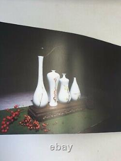 Shougong Huaqi Japan Fine Porcelain Vases Hand Painted Floral Motif 4pc Bxd Set