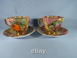 Sovereign China Hand Painted Collectors Piece Fallen Fruit Six Cups & Saucers